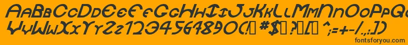 Czcionka JaysetchBolditalic – czarne czcionki na pomarańczowym tle