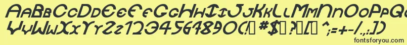 JaysetchBolditalic-Schriftart – Schwarze Schriften auf gelbem Hintergrund