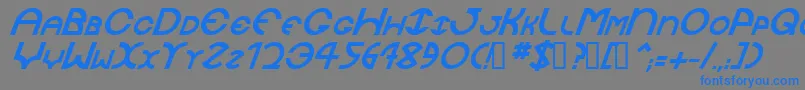 フォントJaysetchBolditalic – 灰色の背景に青い文字