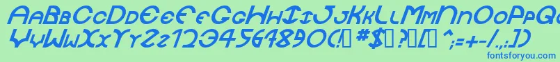 Шрифт JaysetchBolditalic – синие шрифты на зелёном фоне
