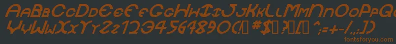 JaysetchBolditalic-fontti – ruskeat fontit mustalla taustalla