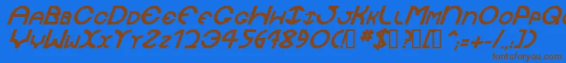 Czcionka JaysetchBolditalic – brązowe czcionki na niebieskim tle