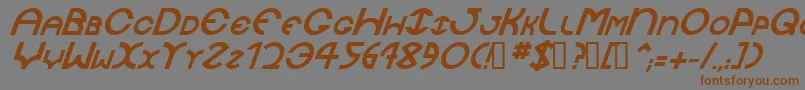 JaysetchBolditalic-fontti – ruskeat fontit harmaalla taustalla