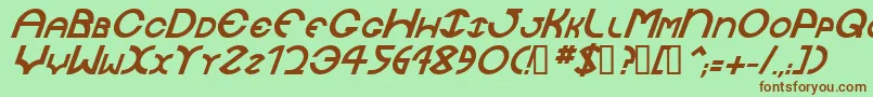 JaysetchBolditalic-Schriftart – Braune Schriften auf grünem Hintergrund