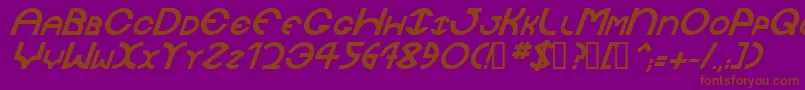 Шрифт JaysetchBolditalic – коричневые шрифты на фиолетовом фоне