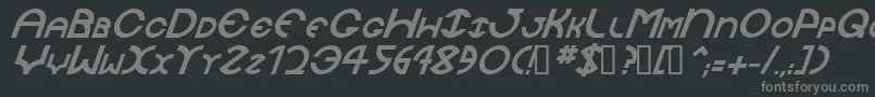 フォントJaysetchBolditalic – 黒い背景に灰色の文字