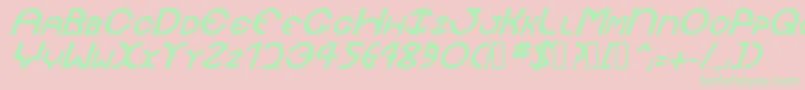 Czcionka JaysetchBolditalic – zielone czcionki na różowym tle