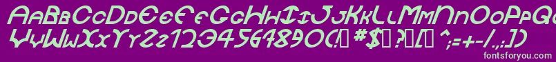 Шрифт JaysetchBolditalic – зелёные шрифты на фиолетовом фоне