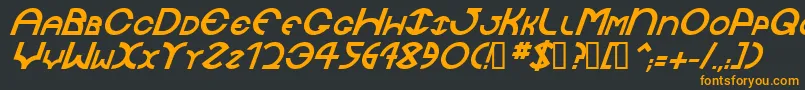 フォントJaysetchBolditalic – 黒い背景にオレンジの文字