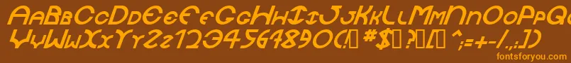 JaysetchBolditalic-fontti – oranssit fontit ruskealla taustalla