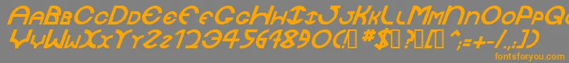 フォントJaysetchBolditalic – オレンジの文字は灰色の背景にあります。