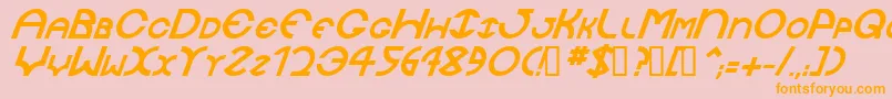 JaysetchBolditalic Font – Orange Fonts on Pink Background