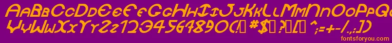 フォントJaysetchBolditalic – 紫色の背景にオレンジのフォント