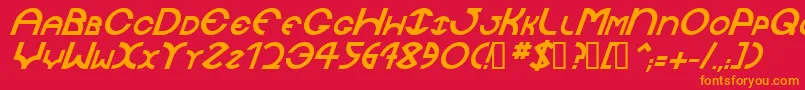 Шрифт JaysetchBolditalic – оранжевые шрифты на красном фоне