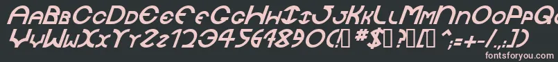JaysetchBolditalic-fontti – vaaleanpunaiset fontit mustalla taustalla