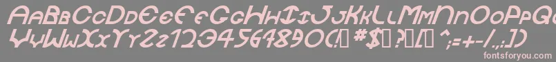 JaysetchBolditalic-fontti – vaaleanpunaiset fontit harmaalla taustalla