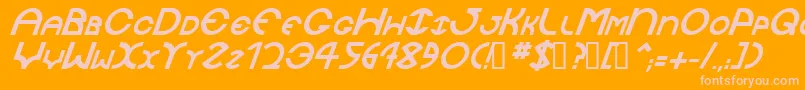 JaysetchBolditalic-Schriftart – Rosa Schriften auf orangefarbenem Hintergrund