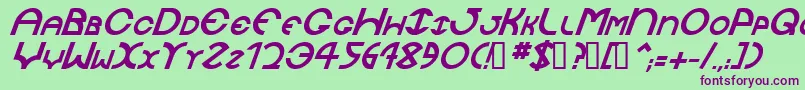 Шрифт JaysetchBolditalic – фиолетовые шрифты на зелёном фоне