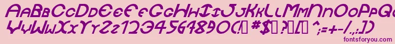 フォントJaysetchBolditalic – ピンクの背景に紫のフォント