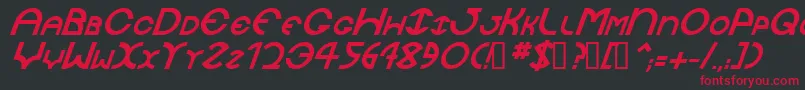 フォントJaysetchBolditalic – 黒い背景に赤い文字
