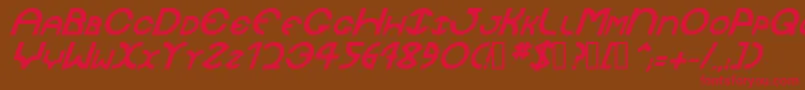 フォントJaysetchBolditalic – 赤い文字が茶色の背景にあります。