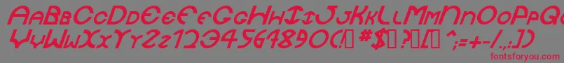 JaysetchBolditalic Font – Red Fonts on Gray Background