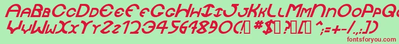 フォントJaysetchBolditalic – 赤い文字の緑の背景