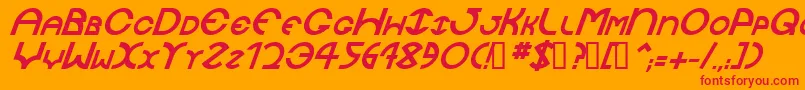 JaysetchBolditalic Font – Red Fonts on Orange Background