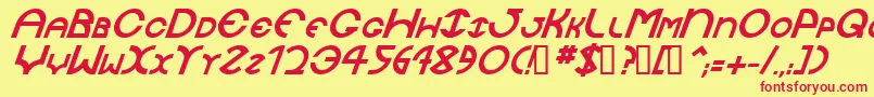 JaysetchBolditalic-Schriftart – Rote Schriften auf gelbem Hintergrund