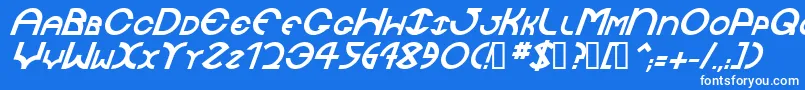 JaysetchBolditalic-fontti – valkoiset fontit sinisellä taustalla