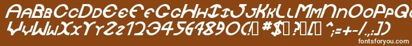 フォントJaysetchBolditalic – 茶色の背景に白い文字