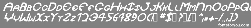 JaysetchBolditalic-Schriftart – Weiße Schriften auf grauem Hintergrund