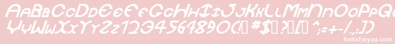 JaysetchBolditalic-Schriftart – Weiße Schriften auf rosa Hintergrund