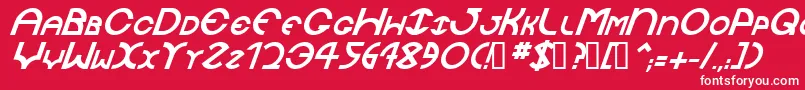 フォントJaysetchBolditalic – 赤い背景に白い文字