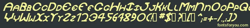 フォントJaysetchBolditalic – 黒い背景に黄色の文字