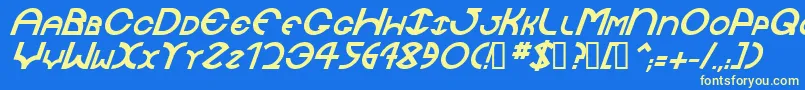 Шрифт JaysetchBolditalic – жёлтые шрифты на синем фоне