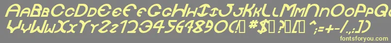 JaysetchBolditalic-fontti – keltaiset fontit harmaalla taustalla