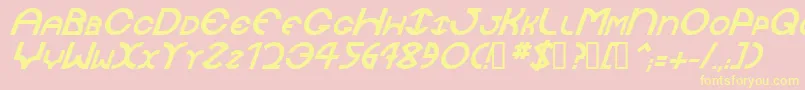 JaysetchBolditalic-Schriftart – Gelbe Schriften auf rosa Hintergrund
