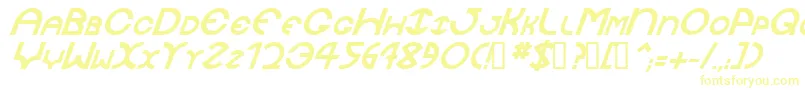 フォントJaysetchBolditalic – 白い背景に黄色の文字