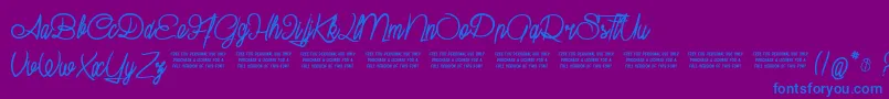 SuburbanPledge Font – Blue Fonts on Purple Background