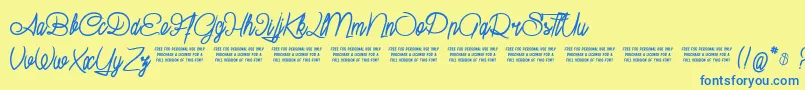 SuburbanPledge Font – Blue Fonts on Yellow Background