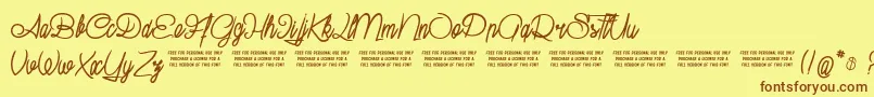 SuburbanPledge Font – Brown Fonts on Yellow Background