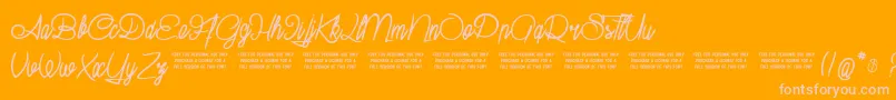 SuburbanPledge Font – Pink Fonts on Orange Background