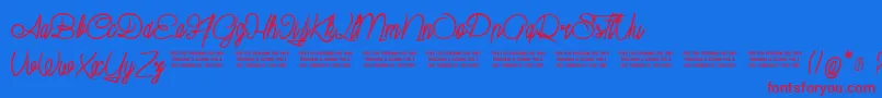 SuburbanPledge Font – Red Fonts on Blue Background