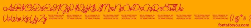 SuburbanPledge Font – Red Fonts on Orange Background