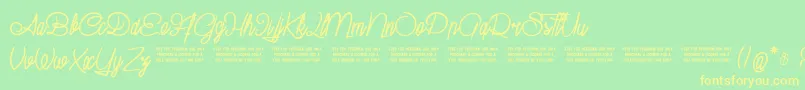 SuburbanPledge Font – Yellow Fonts on Green Background