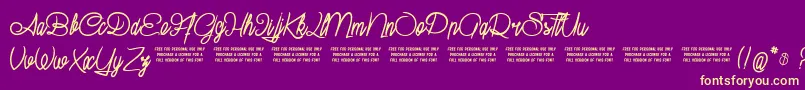 SuburbanPledge Font – Yellow Fonts on Purple Background
