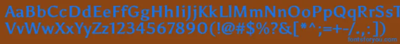 AsulBold-fontti – siniset fontit ruskealla taustalla