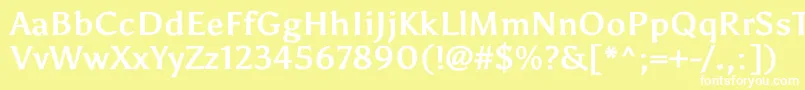 フォントAsulBold – 黄色い背景に白い文字