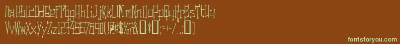 フォントSwitchingAndEffects – 緑色の文字が茶色の背景にあります。